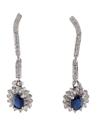 Earrings 1.99ctw Sapphire & Diamond Drop Earrings