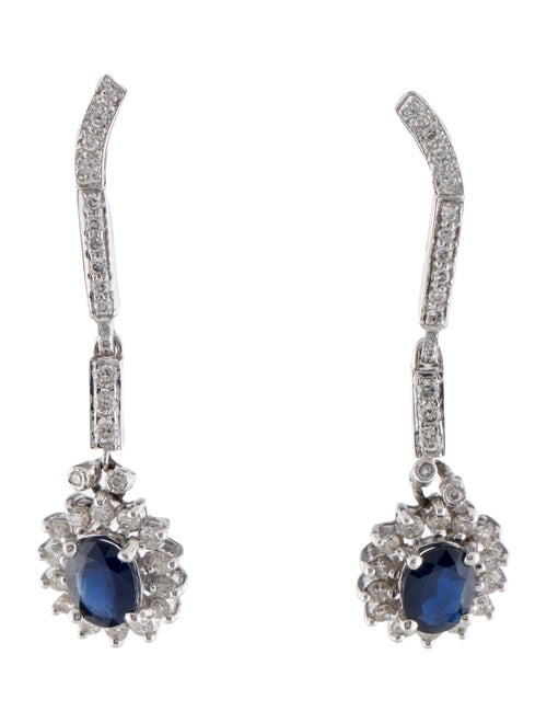 Earrings 1.99ctw Sapphire & Diamond Drop Earrings
