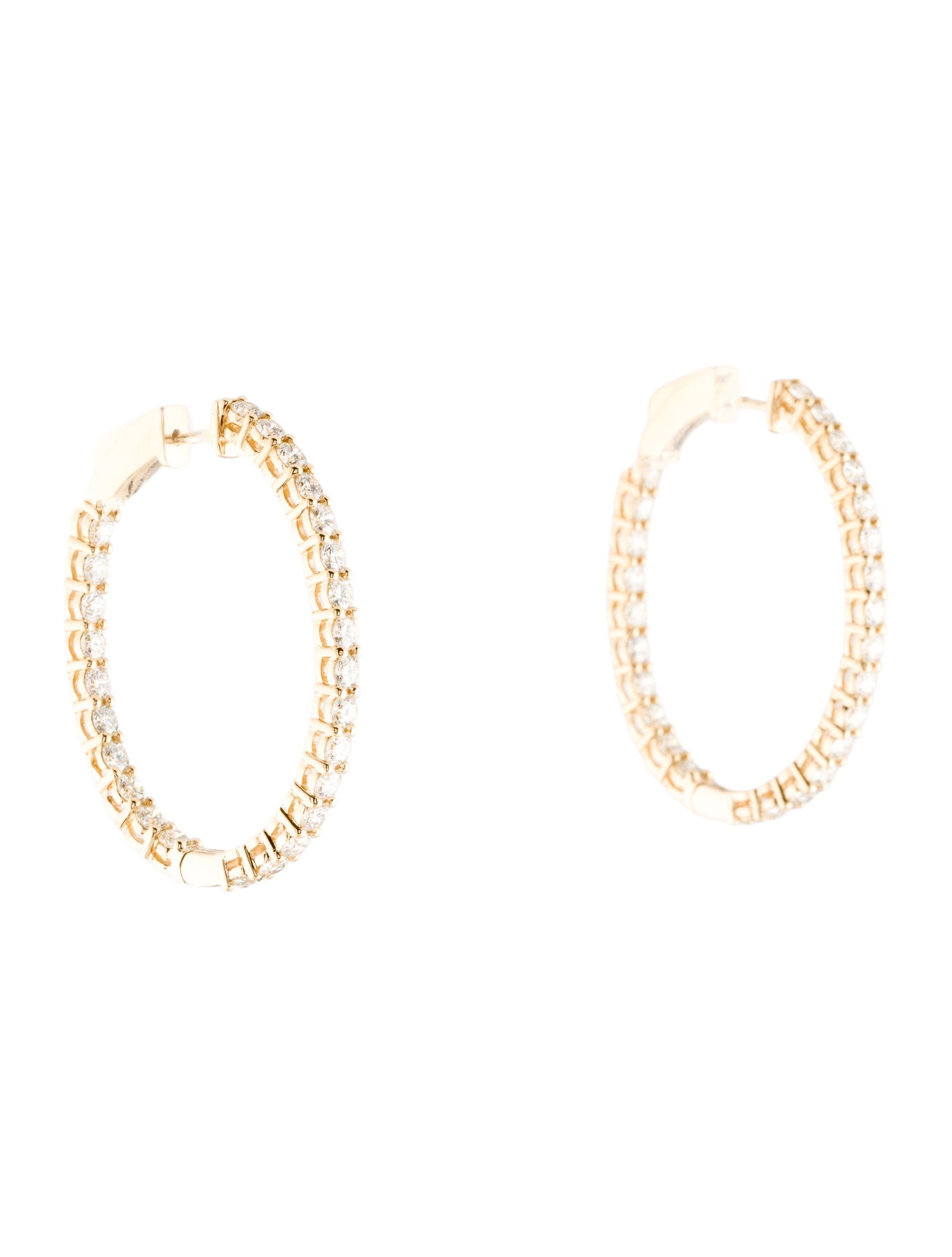 Earrings 14K 3.77ctw Diamond Inside-Out Hoop