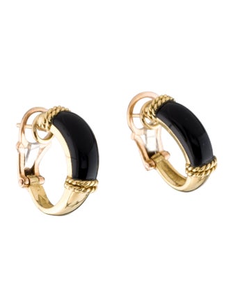 Earrings 18K Enamel Huggie Earclips