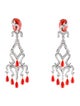 Earrings 18K Coral & 1.88ctw Diamond Chandelier Earrings