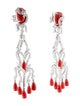 Earrings 18K Coral & 1.88ctw Diamond Chandelier Earrings