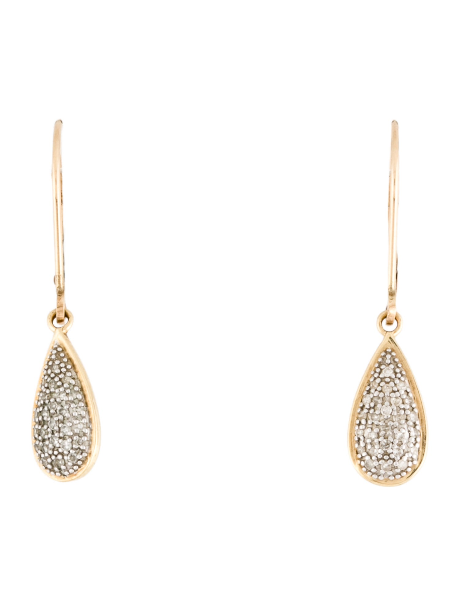 Earrings 10K Diamond Petal Drop