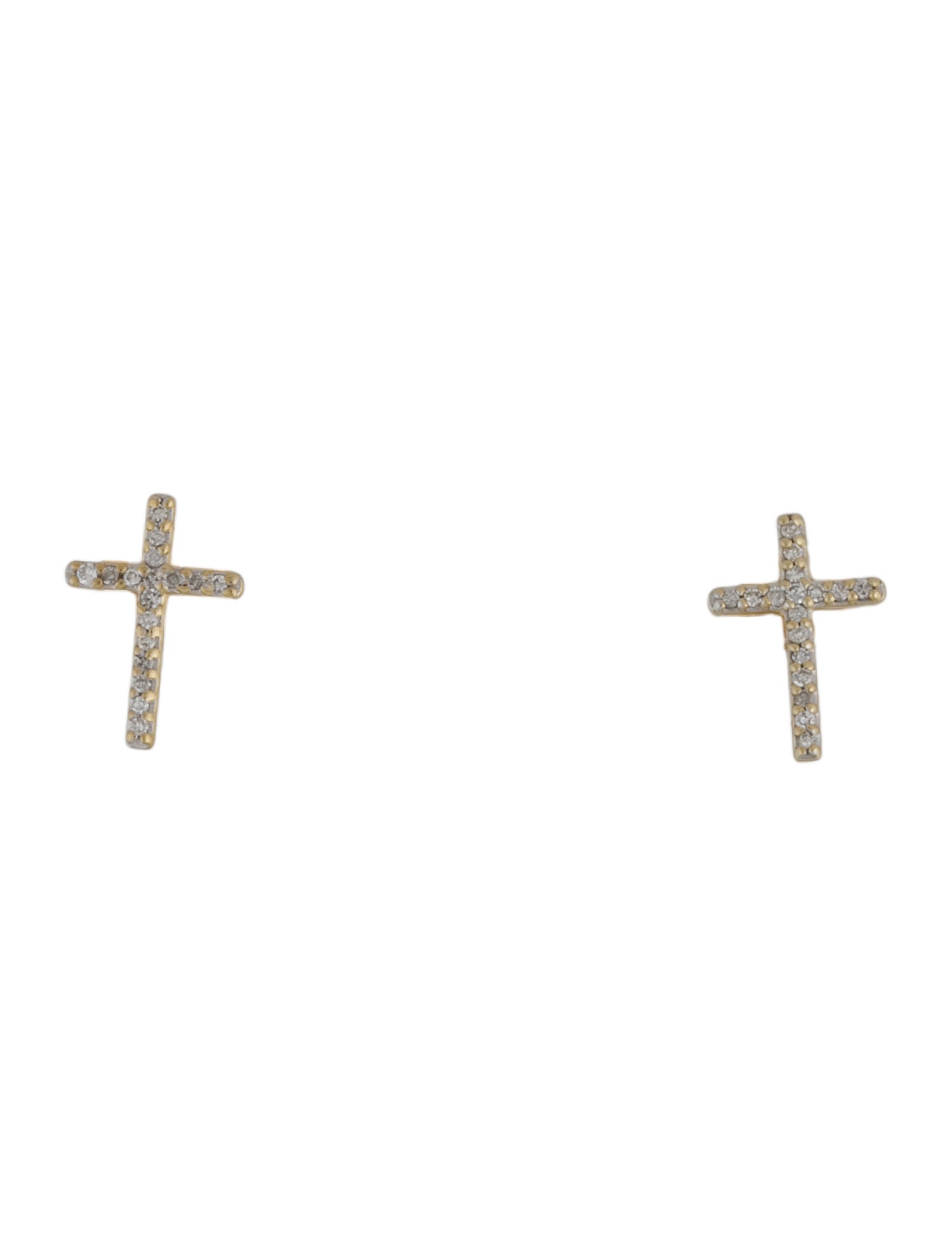 Earrings 14K Diamond Cross Stud