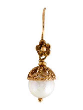 Earrings 18K Pearl Single Drop Earring