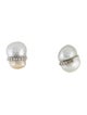 Earrings 18K Pearl Baroque & Diamond Stud Earrings