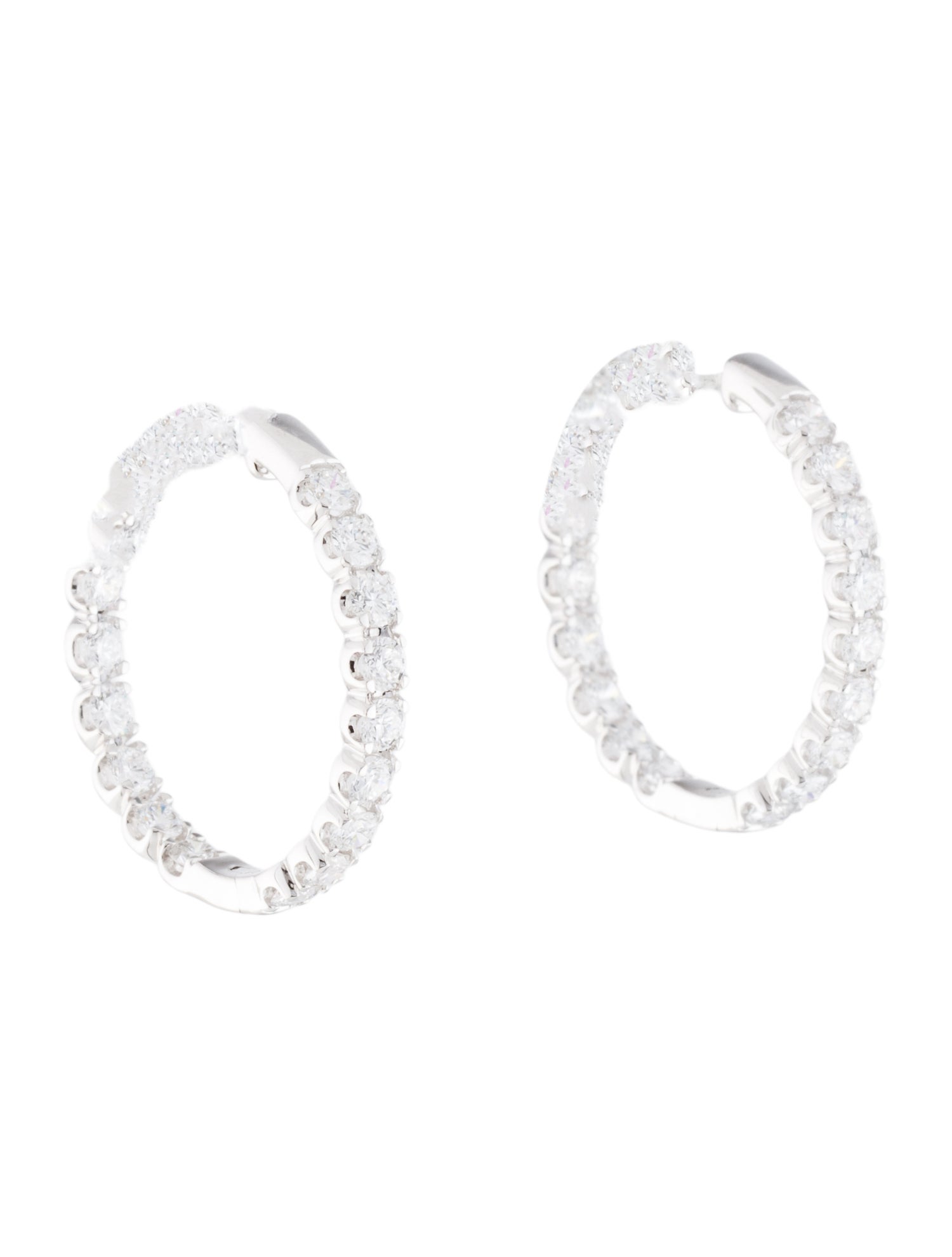 Earrings 14K 3.18ctw Lab-Grown Diamond Inside-Out Hoop