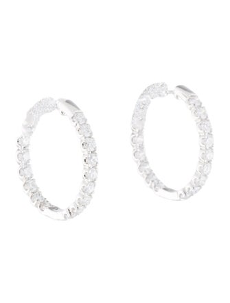 Earrings 14K 3.18ctw Lab-Grown Diamond Inside-Out Hoop Earrings