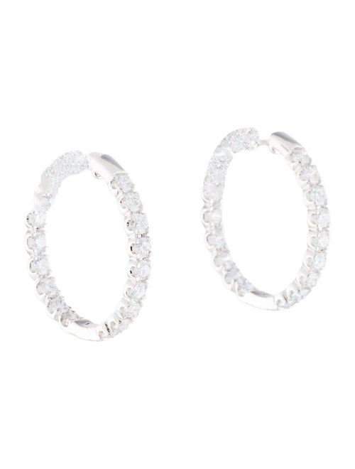 Earrings 14K 3.18ctw Lab-Grown Diamond Inside-Out Hoop Earrings