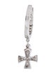Earrings 14K Diamond Cross Single Huggie Earring