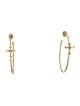 Earrings 14K Diamond Cross Hoop Earrings