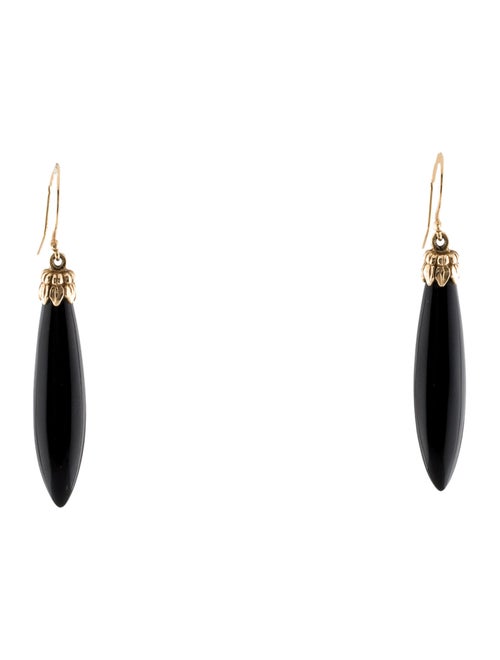 Earrings 14K Onyx Bead Drop Earrings