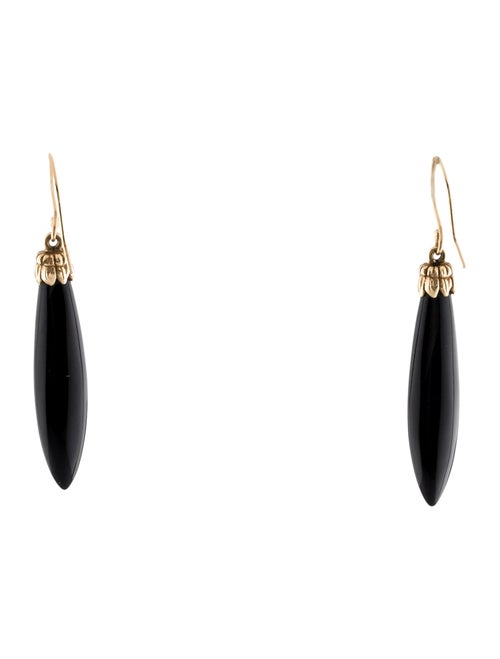 Earrings 14K Onyx Bead Drop Earrings