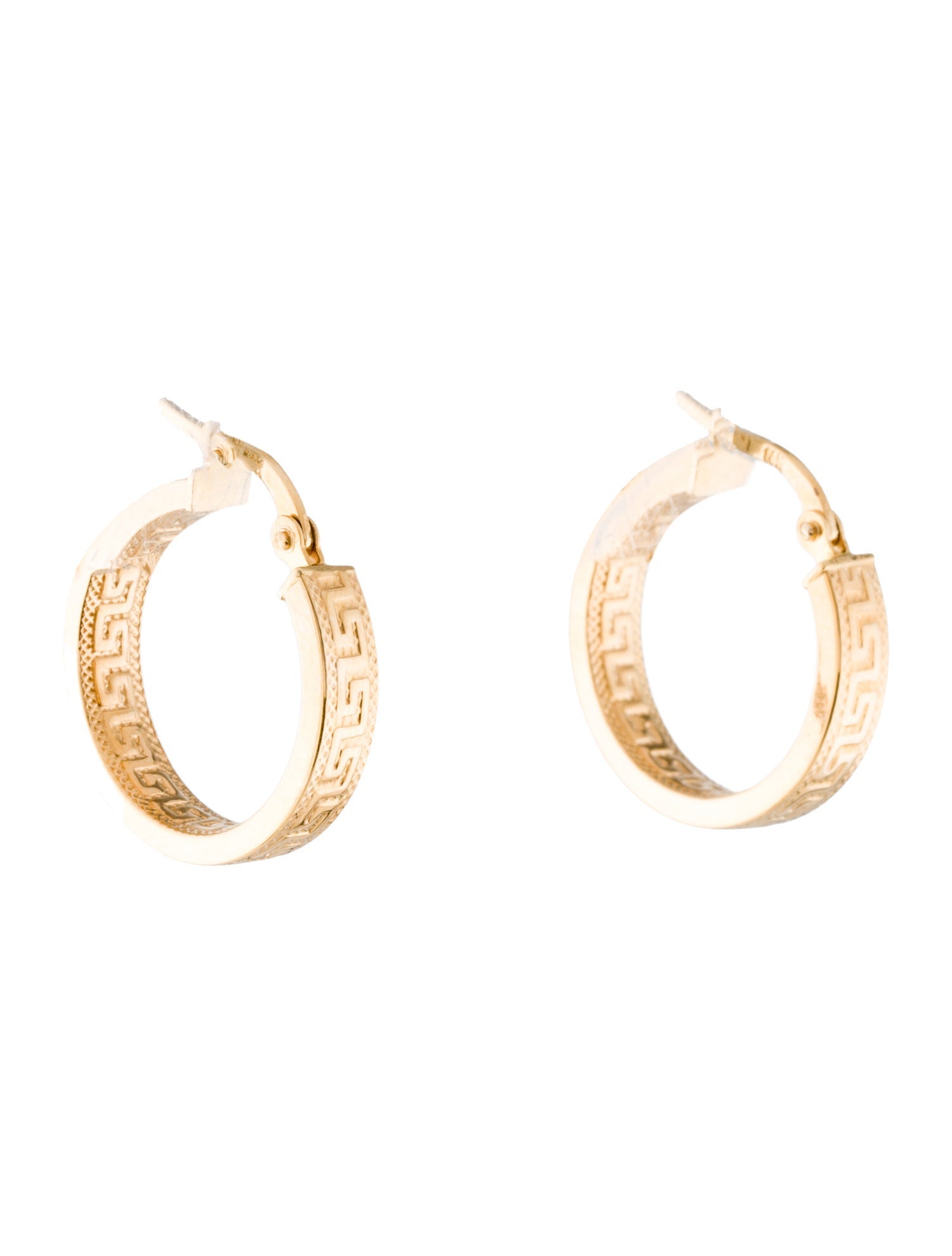 Earrings 14K Textured Hoop