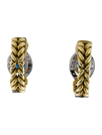 Earrings 14K 1.53ctw Sapphire & Diamond Hoop Earrings