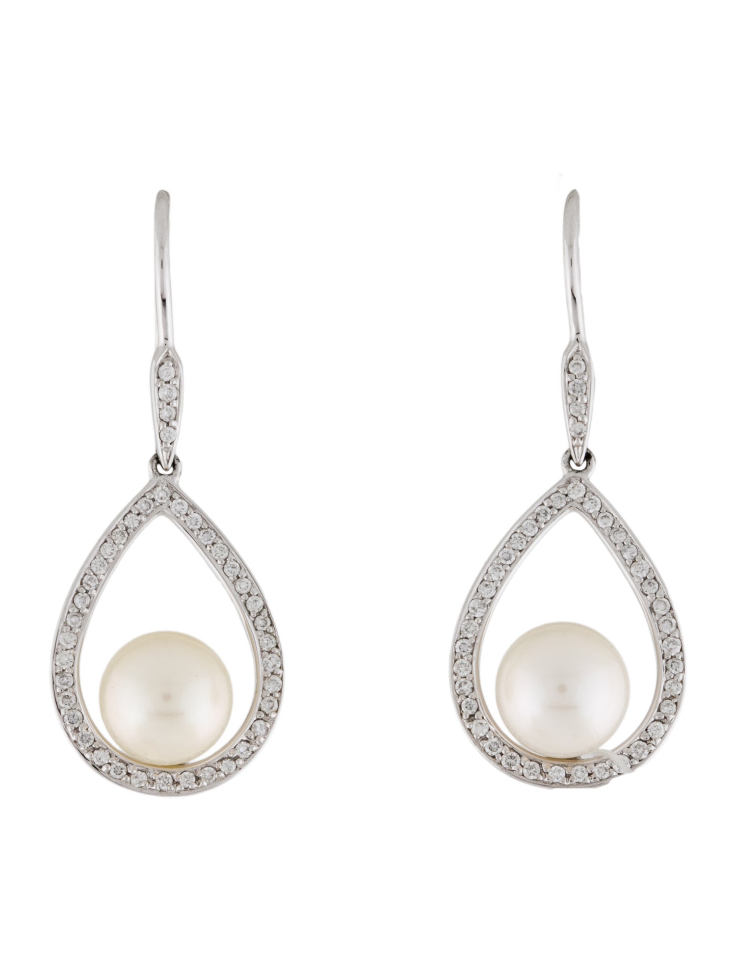 Earrings 14K Pearl & Diamond Drop