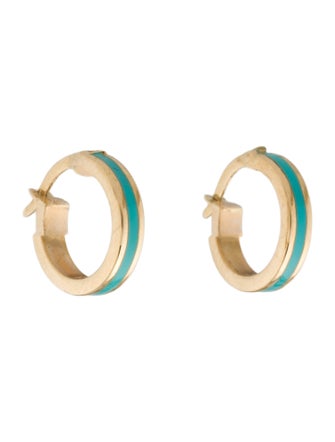 Earrings 14K Enamel Hoop Earrings