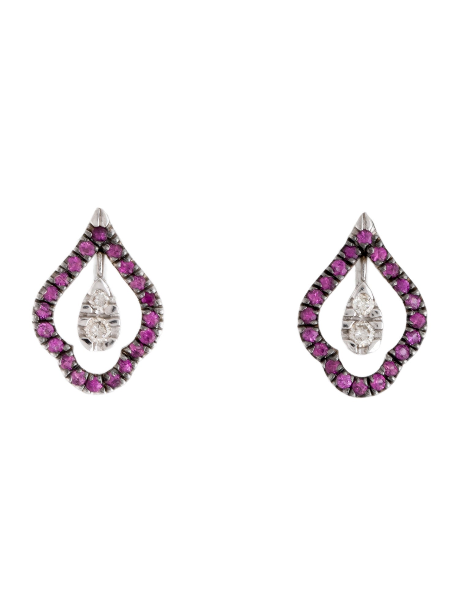 Earrings 14K Sapphire & Diamond Drop