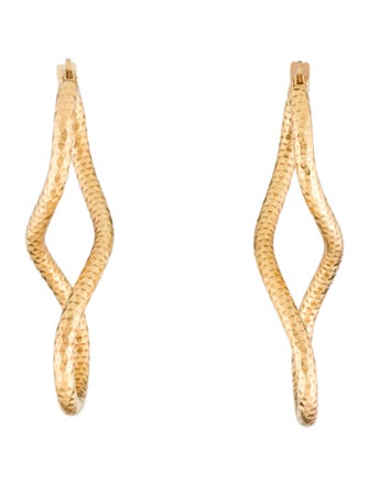 Earrings 14K Textured Infinity Drop Earrings