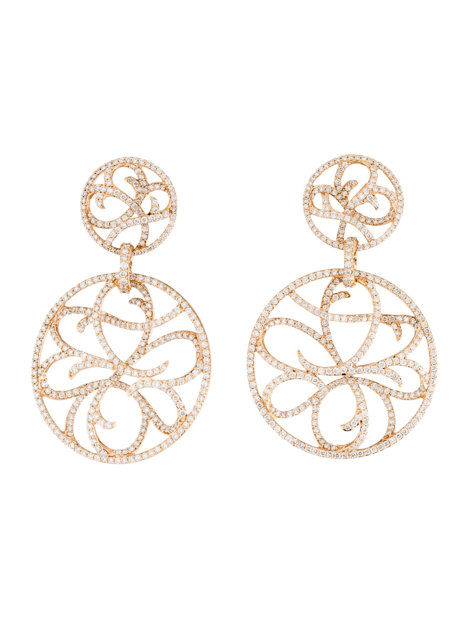 Earrings 18K 5.43ctw Diamond Drop