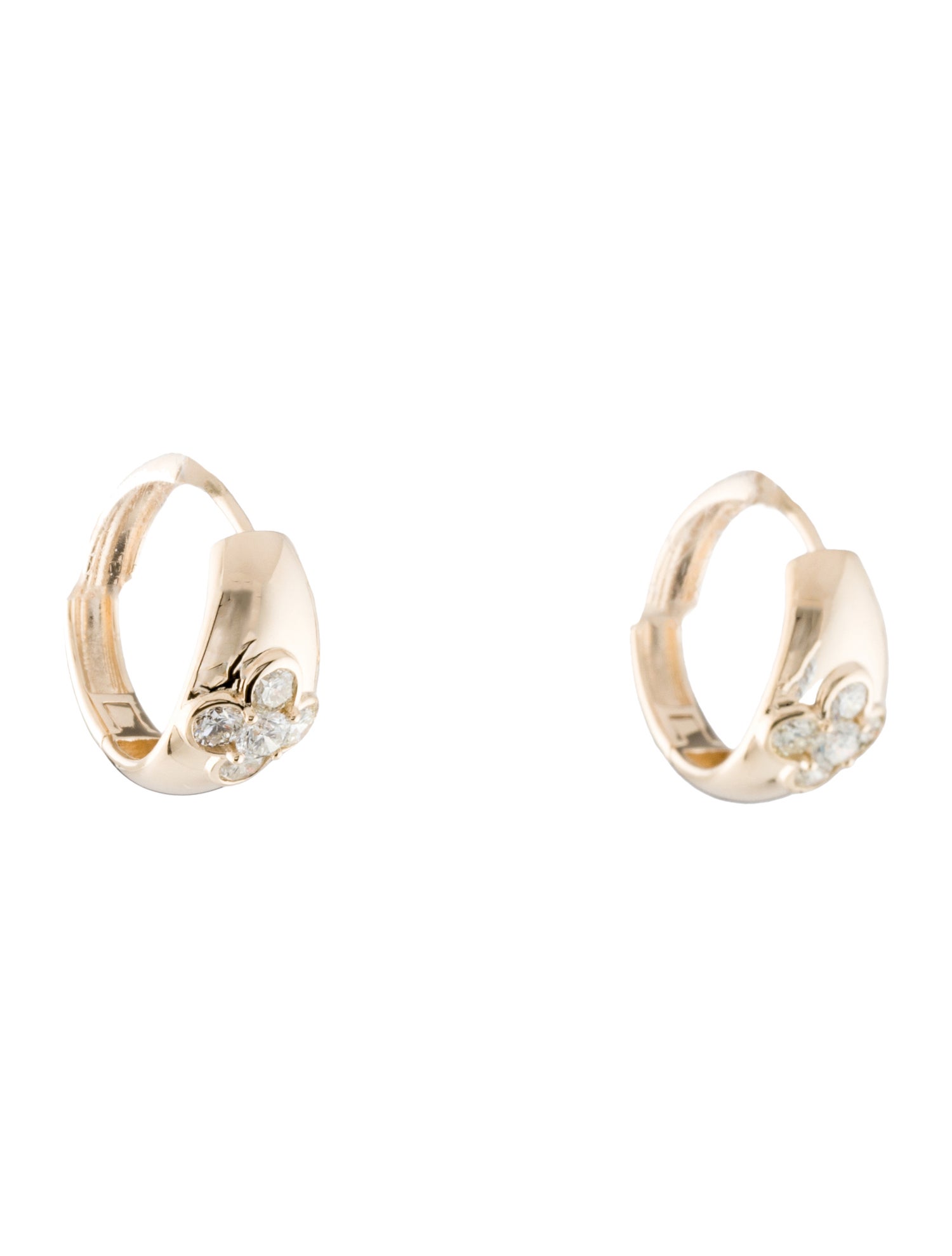Earrings 14K Diamond Huggie Earrings