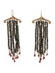Earrings 10K Pyrite, Spinel & Ruby Beaded Drop Earrings