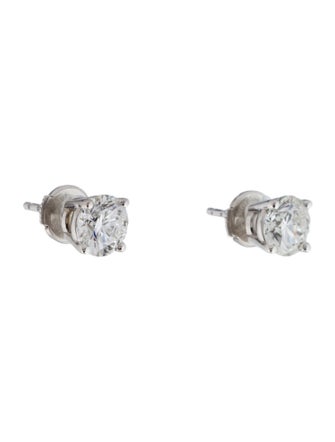 Earrings 14K 2.00ctw Lab-Grown Diamond Solitaire Stud Earrings