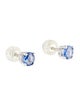 Earrings Platinum Sapphire Stud Earrings