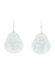 Earrings 14K Jadeite Buddha Drop Earrings
