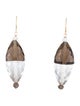 Earrings 14K Smokey Quartz & Quartz Drop Earrings