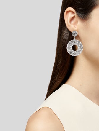 Earrings 18K 9.36ctw Diamond Circle Drop Earrings