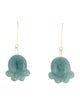 Earrings 14K Jadeite Paw Print Drop Earrings