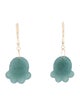 Earrings 14K Jadeite Paw Print Drop Earrings