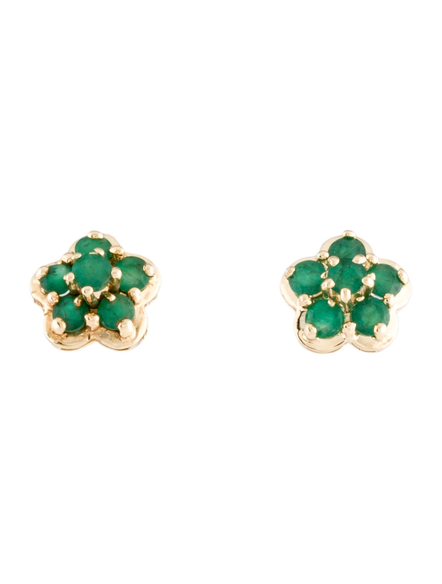Earrings 14K Emerald Stud