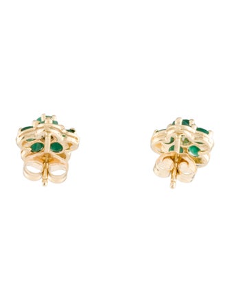 Earrings 14K Emerald Stud Earrings