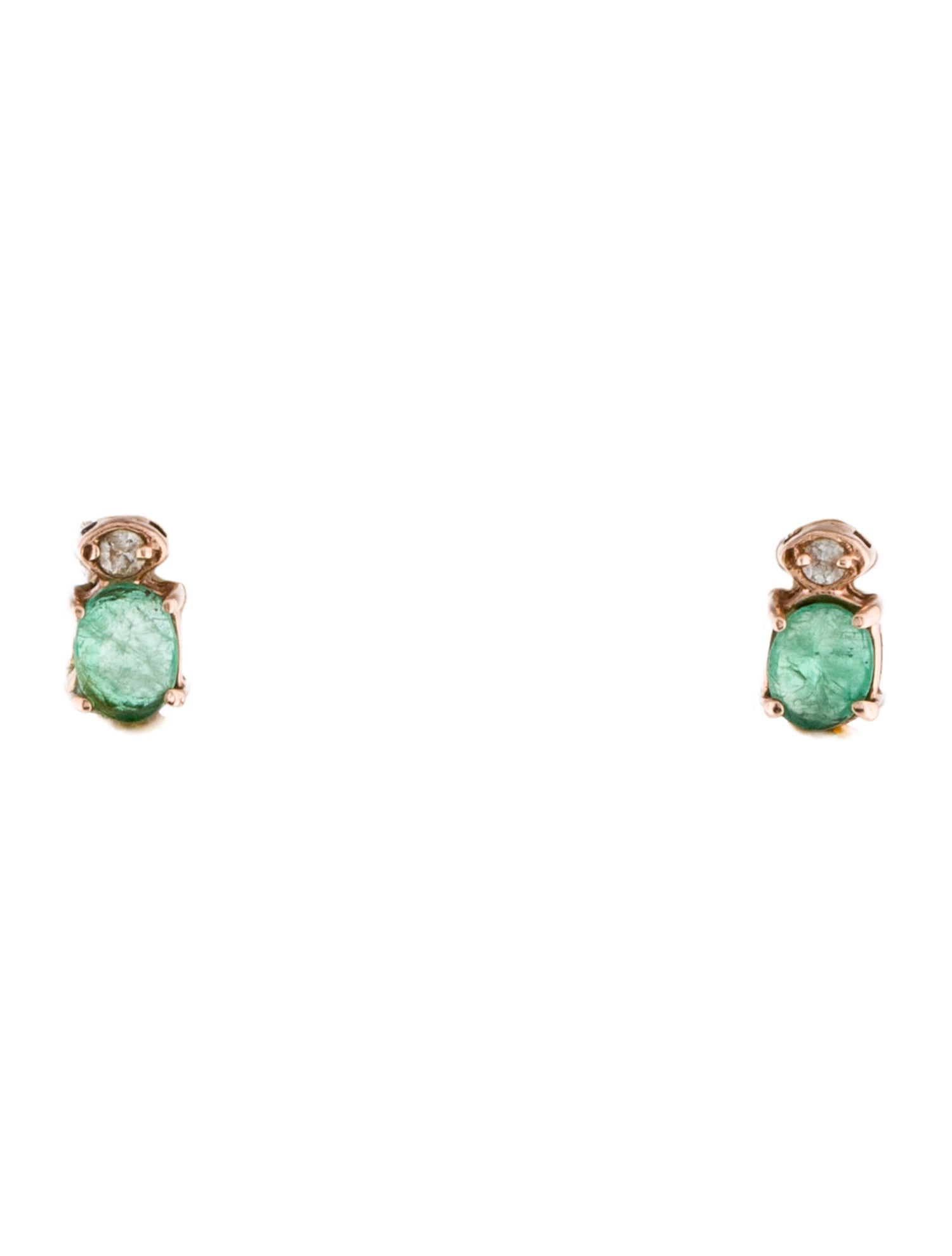 Earrings 14K Pearl, Emerald & Diamond Drop