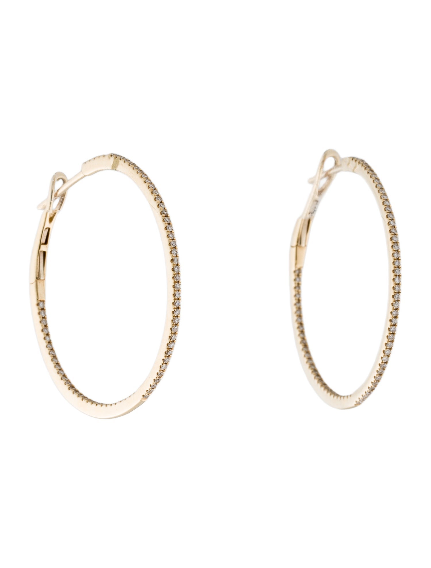 Earrings 14K Diamond Inside-Out Hoop Earrings