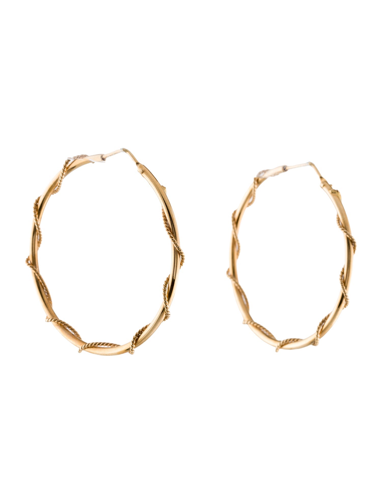 Earrings 18K Rope Wrapped Hoop