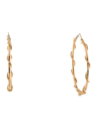 Earrings 18K Rope Wrapped Hoop Earrings