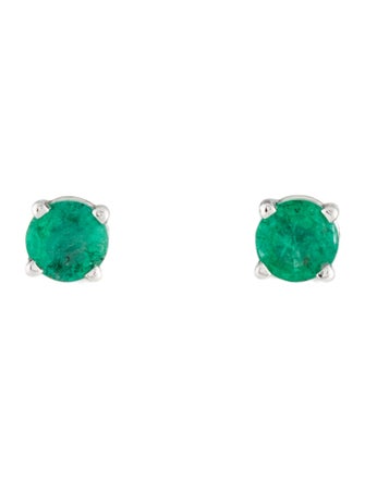 Earrings Platinum Emerald Stud Earrings