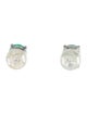 Earrings Platinum Emerald Stud Earrings