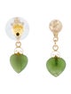 Earrings 14K Nephrite Heart Drop Earrings