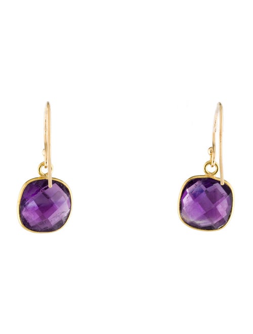 Earrings 18K Amethyst Drop Earrings