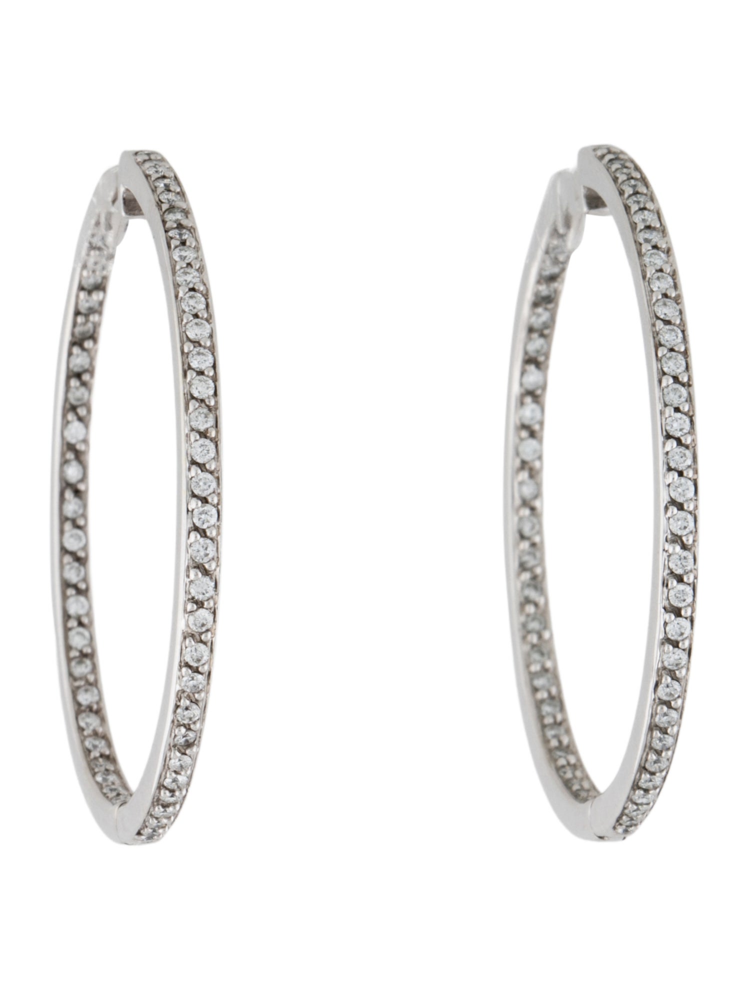 Earrings 14K 1.00ctw Diamond Inside-Out Hoop