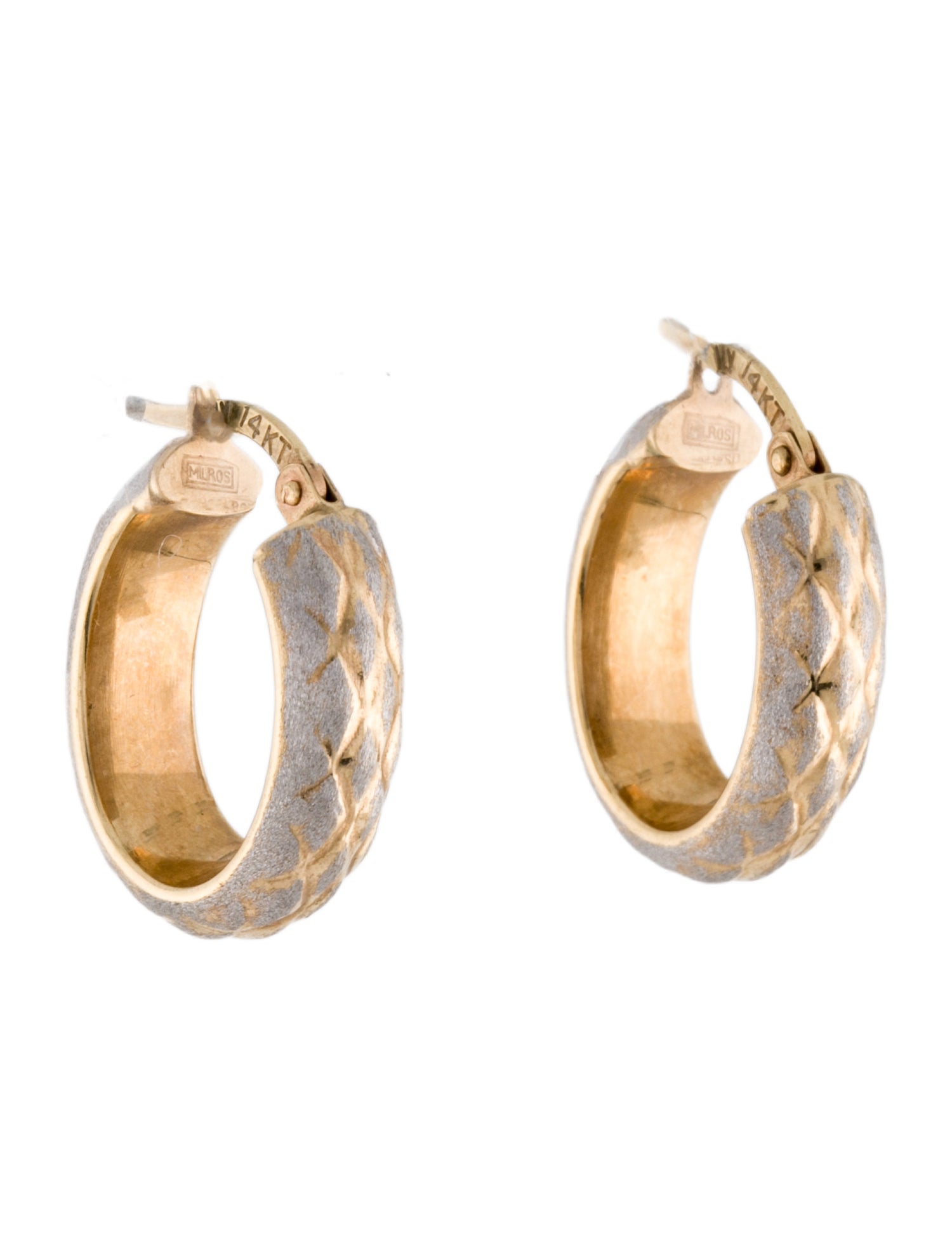 Earrings 14K Textured Hoop