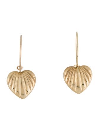 Earrings 14K Heart Drop Earrings