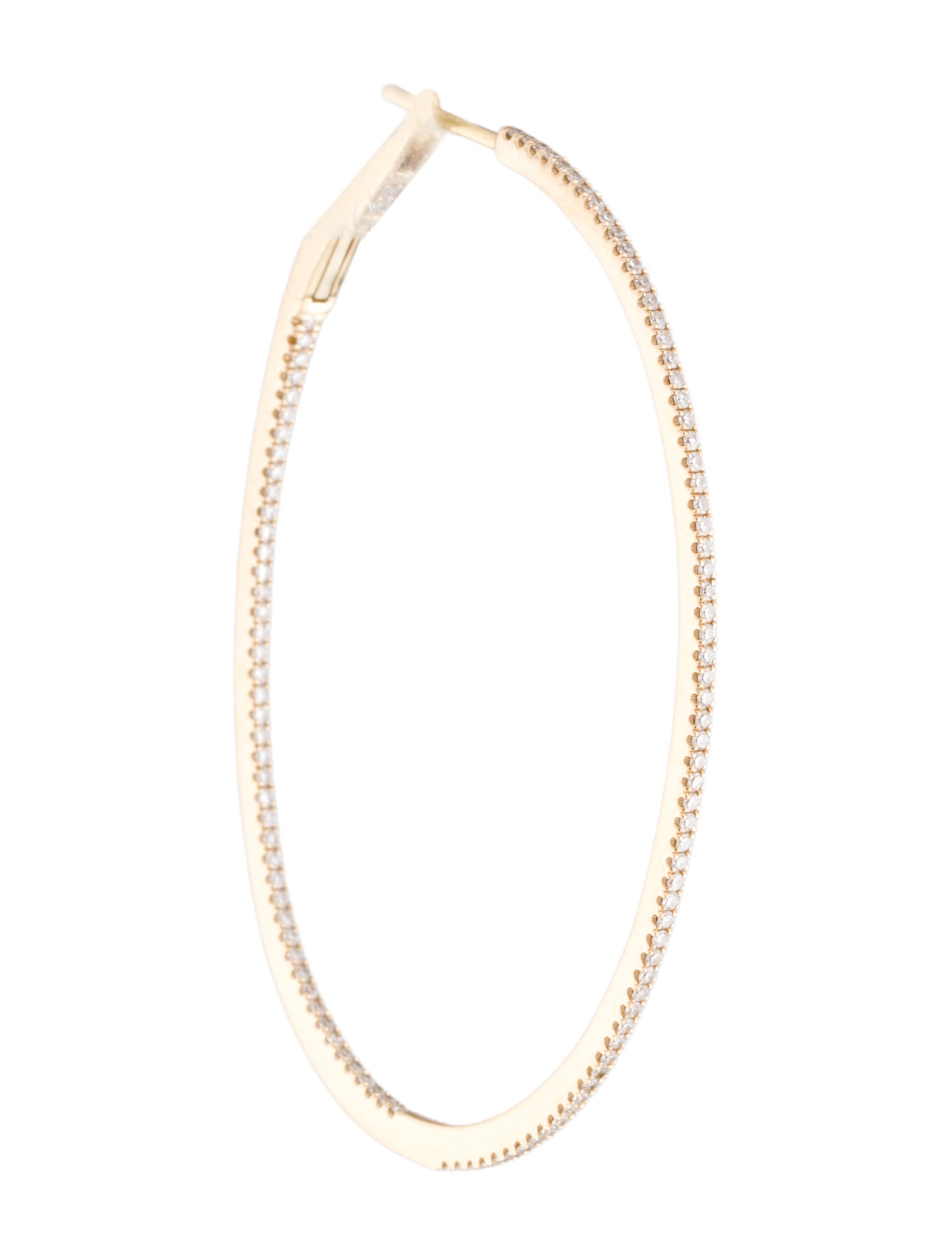 Earrings 14K Diamond Inside Out Large Hoop