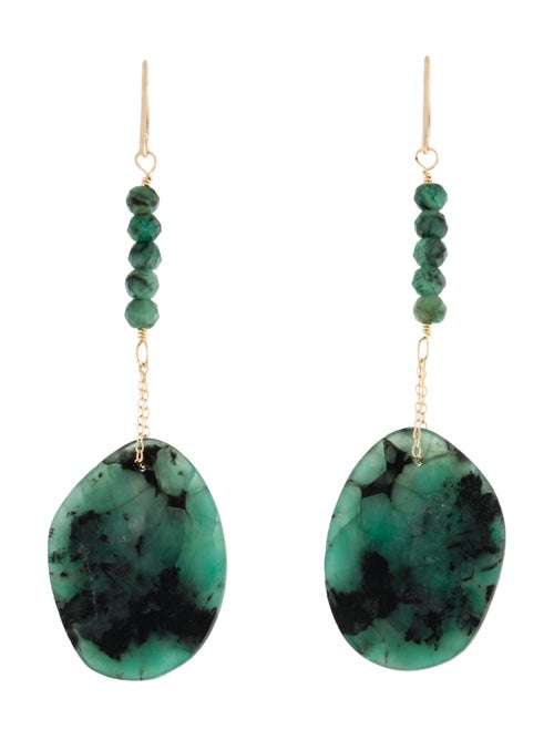 Earrings 14K Emerald Drop Earrings