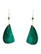 Earrings 14K Malachite & Emerald Drop Earrings