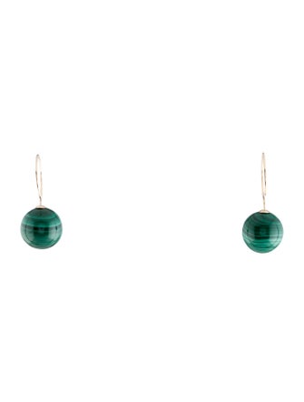 Earrings 14K Malachite Drop Earrings